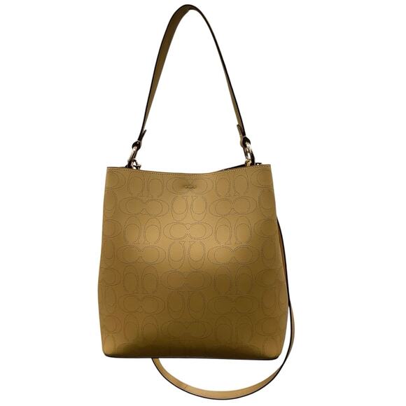 NWOT Coach Town Bucket Bag in Signature Leather in Yellow #1008 - Picture 2 of 4